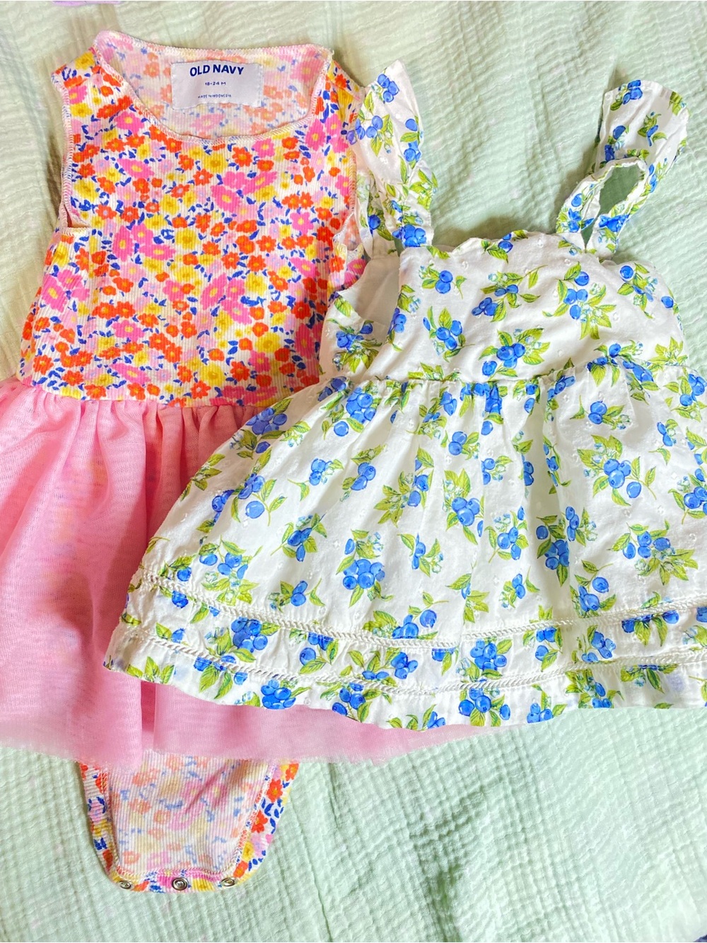 Old Navy Pink Floral Two-Piece Baby Dress Set 18 months